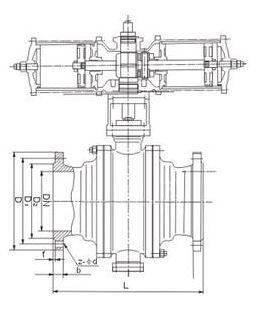 Q647F-40C,Q647F-64C氣動(dòng)固定球閥結(jié)構(gòu)圖紙 Q647F-40C,Q647F-64C氣動(dòng)固定球閥結(jié)構(gòu)圖紙
